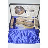 A silver backed dressing table set, by W.D. Ltd.