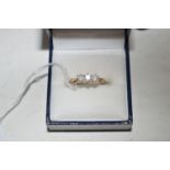 A three stone diamond ring,