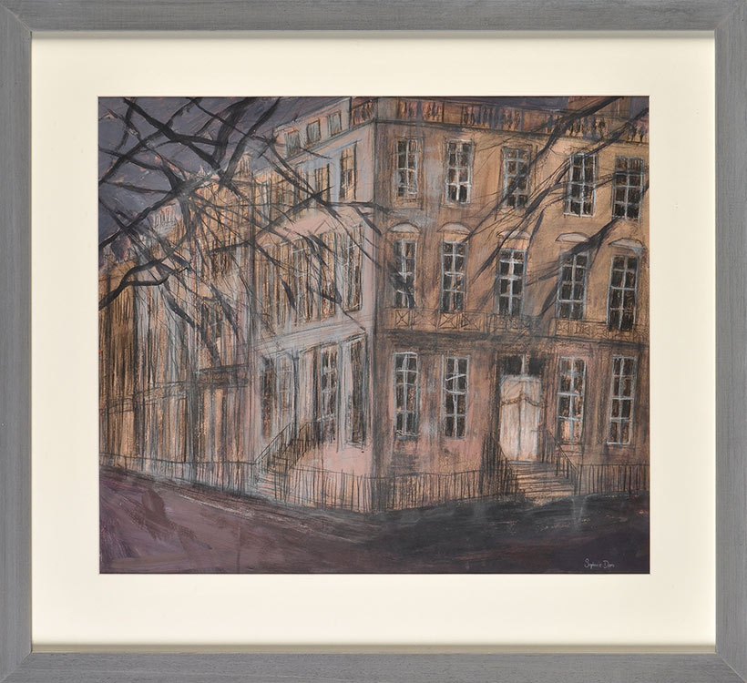 Stephanie Dees
"NEW TOWN"
signed; with inscription on a gallery label verso
mixed media
49 x 56.