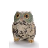 Lladro: a model of an owl, with textured decoration and matt glaze, factory mark to base,