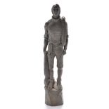 Ophelia Gordon Bell: a composition sculpture of a mountaineer, signed to back, numbered V,