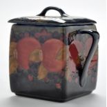 William Moorcroft: a 'Pomegranate' pattern biscuit box with cover,