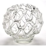 A clear openwork Studio glass vase, of circular form, 22cms. (8 1/2in.) high.