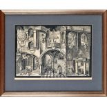 Rodolf Yakchnin
"THE HOUSE OF THE SCIENTISTS"
signed and inscribed in pencil
lino cut numbered