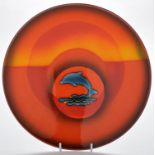 Poole Pottery: a limited edition Dolphin plate, designed by Alan Clarke; signed,