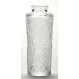 Lalique: a frosted soliflore glass vase, with fairy decoration, inscribed to base R. Lalique 10.