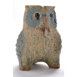 Lladro: a vase modelled as an owl, with textured decoration and matt glaze, factory mark to base,