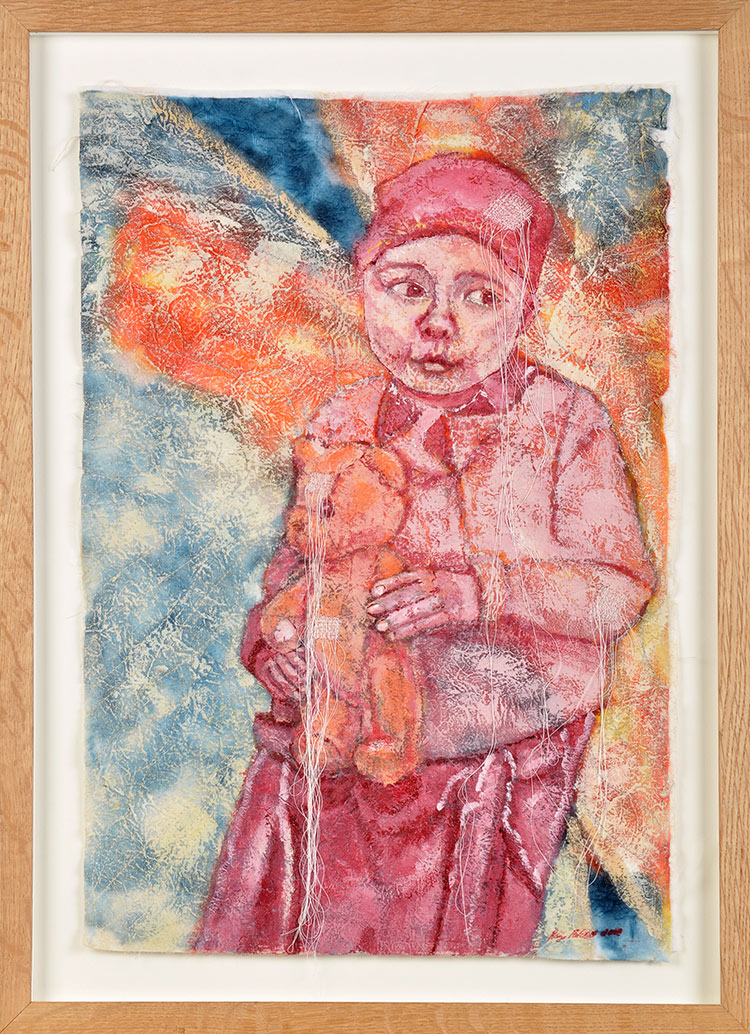 Raija Patchett
"HOLDING ON" - SELF PORTRAIT AS A YOUNG GIRL WITH TEDDY BEAR
signed
gouache and