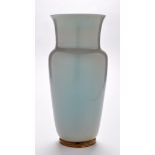 Paolo Venini for Murano: an iridescent pale blue glass vase, of baluster form, label to base,