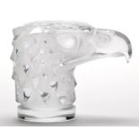 Lalique: "'Tete d'aigle'' frosted glass car mascot, impressed R.