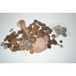 A quantity of coinage, including: silver coinage of George III and Victorian periods.