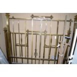 An early 20th Century brass ended double bedstead, 55in. wide.
