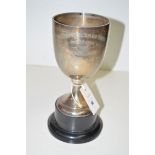 A silver trophy cup, by Walker & Hall, Birmingham 1970, with engraved presentation,