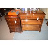 An Edwardian style inlaid mahogany open bookcase,