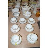 A mid 19th Century part afternoon tea set with floral gilt banding,