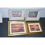 Oil paintings - A pair of boating scenes, by W.E.