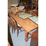 A an oak refectory style rectangular dining table,