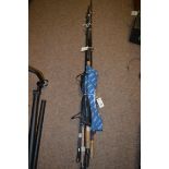 Five Daiwa fishing rods for fly fishing and spinning; etc.