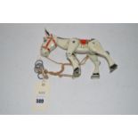 A painted cast metal 'Muffin the Mule' puppet.