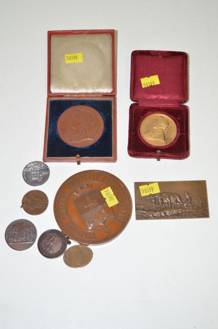 A quantity of bronze and other medallions, to include: a Queen Victorian Golden Jubilee medallion,