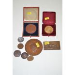 A quantity of bronze and other medallions, to include: a Queen Victorian Golden Jubilee medallion,