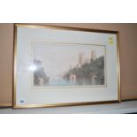 A watercolour - View of Durham Cathedral, by Richard W. Marshall, signed.
