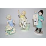 Royal Worcester figures of children, to include: "February", "April" and "May".