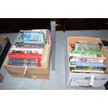 A collection of books, railway subjects, in two boxes.