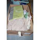 A mat making frame; a quantity of miscellaneous table linen and sundry soft goods.
