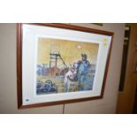 A limited print - ''Easington Pit Head'', by John Luke, numbered 89/250.