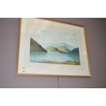 A watercolour - Highland loch scene, by William Baker, signed.