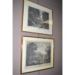Antique engravings - "The Sportsman" - in the gallery at Houghton,