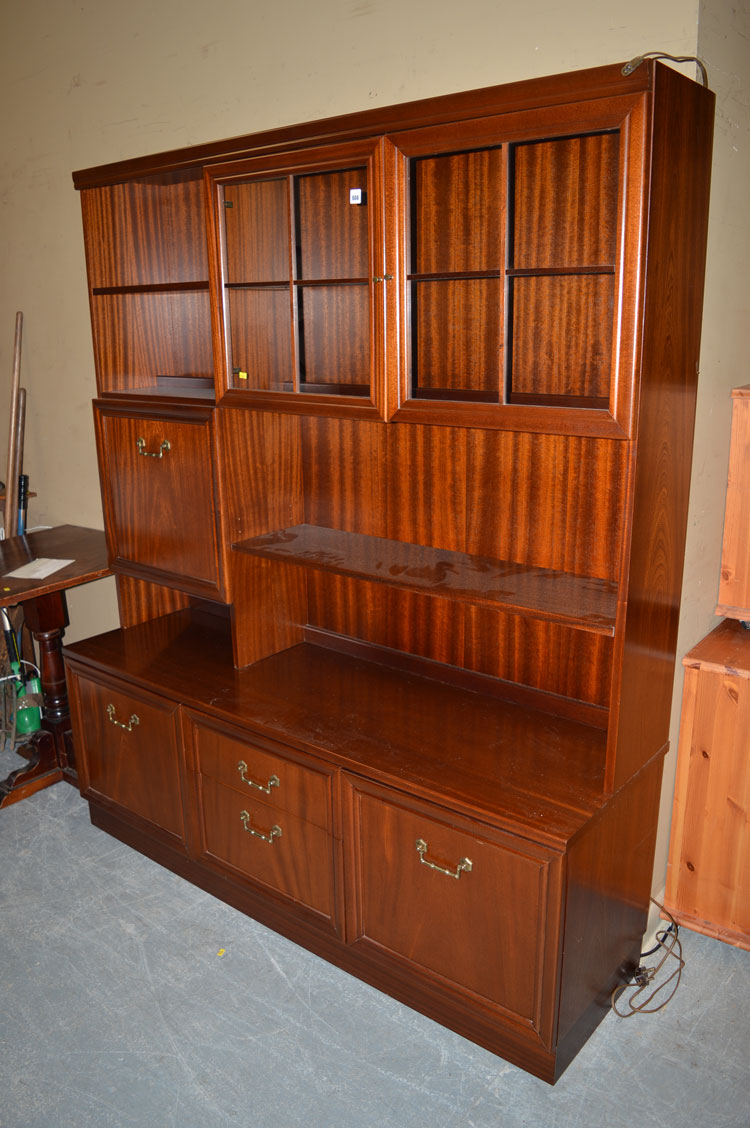 A Stag mahogany wall unit.