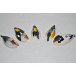 Five Beswick Peter Scott ducks: widgeon, goosander, king elder,