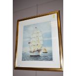 A limited edition print - Tall Ships Race 1994, off Tynemouth, signed, Ivan B. Lindsay.