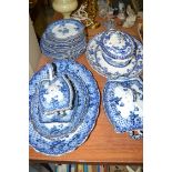 A Burslem 'Chatsworth' pattern part dinner service,