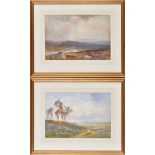 H*** Santer
(late 19th/early 20th Centuiry)
MOORLAND SCENES
signed
watercolours
25 x 36cms;