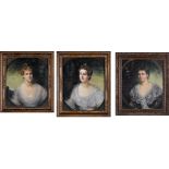 John Ernest Bleun
(1862-1921)
"VIOLET HILL" AND TWO OTHER PORTRAITS OF HILL SISTERS
signed and