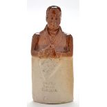 Salt glazed stoneware 'political' flask,