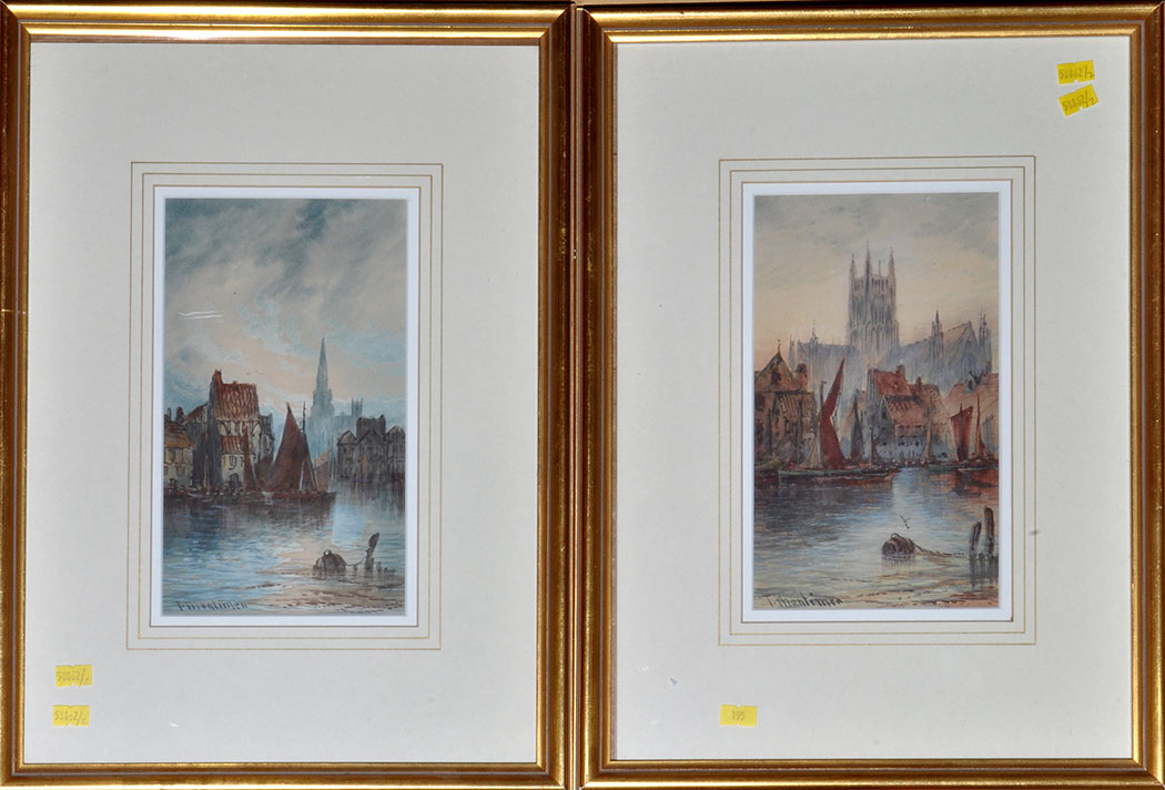Thomas Mortimer
(late 19th Century/early 20th Century)
HARBOUR SCENES
signed
watercolours
25 x 14.