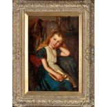 George Washington Brownlow
(1835-1876)
"IDLE MOMENTS" - A YOUNG GIRL HOLDING A BOOK
signed
44.