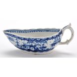 English blue and white porcelain sauce boat,