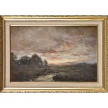 John Falconar Slater
(1857-1937)
A RIVER LANDSCAPE AT DUSK
oil on canvas
29 x 44.