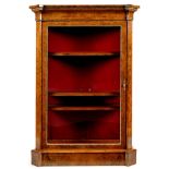 A 19th Century French figured walnut pedestal cabinet, decorated with stringing,