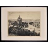 Percival Gaskell, RE
(1858-1934)
A FRENCH CATHEDRAL BY A RIVER
signed in pencil
etching
40 x 52.