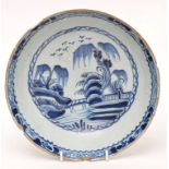 Delftware blue and white shallow bowl,