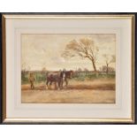 John Atkinson
(1888-1937)
A PLOUGHMAN AND TEAM WORKING IN A FIELD
signed
watercolour
26.3 x 35.