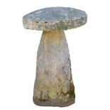 A large staddle stone, 25in. diameter, 35in. high.
