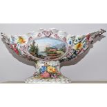 Large Italian Maiolica Cistern, the interior painted with floral blooms in polychrome colours,