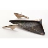 A Georg Jensen, stylised triangular brooch, 327,